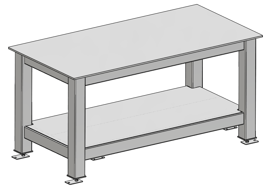 Heavy Duty thick steel top work table, 36" x 72"