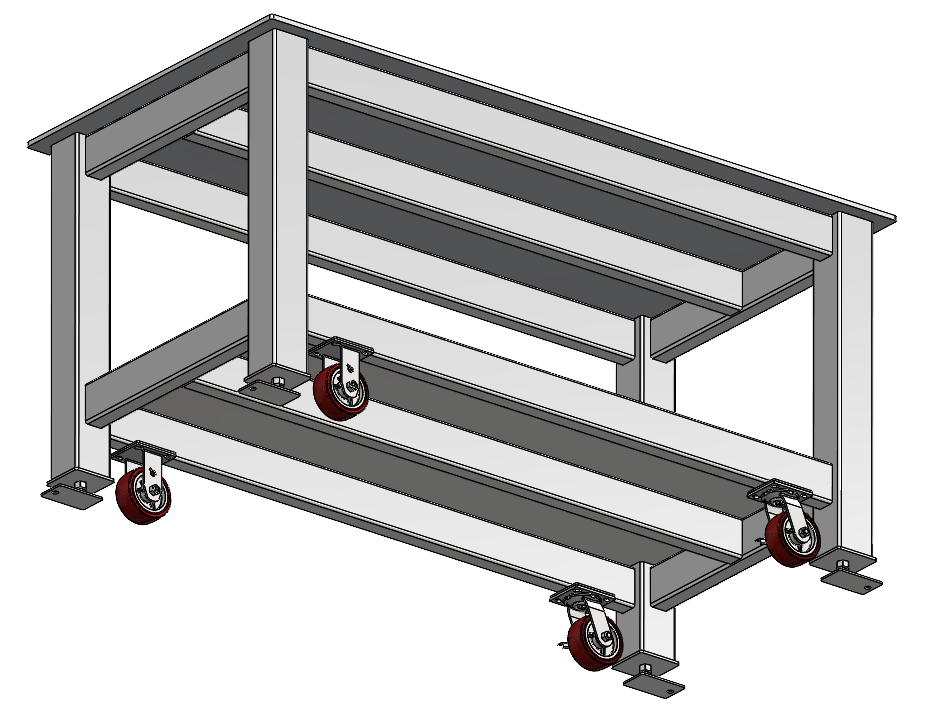 Heavy Duty thick steel top work table, 36" x 72"
